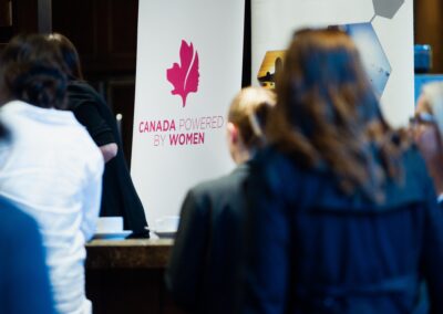 Canada Powered by Women signage at The Common Ground of Energy Transformation event