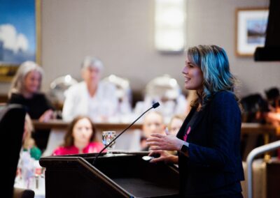 Young woman making a speech at The Common Ground of Energy Transformation event